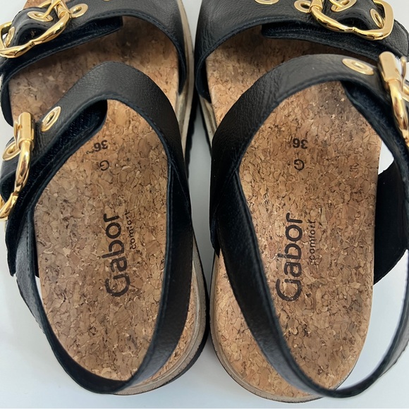 Gabor Black Chunky Slingback Sandals Size 36 - Picture 11 of 11